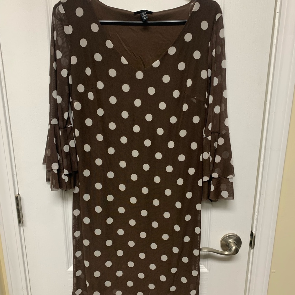Brown polka dot dress